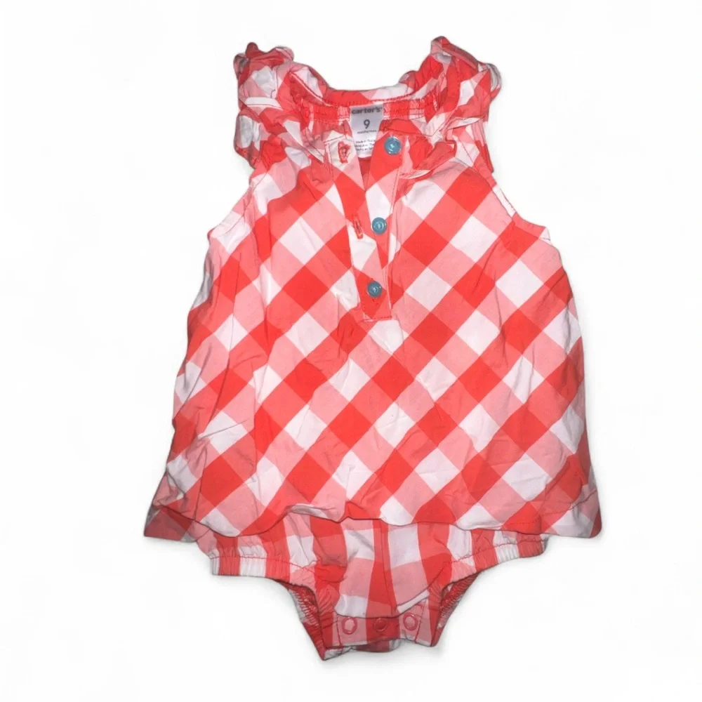 Carter's Red and White Checkered Diaper Cover
